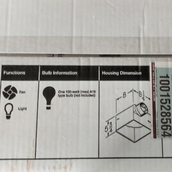 NUTONE Bathroom Ceiling Ventilation Exhaust Fan + Light (Model 763N)**NEW! - Picture 7 of 8